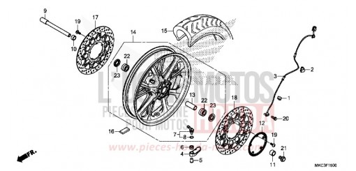 ROUE AVANT GL1800J de 2018